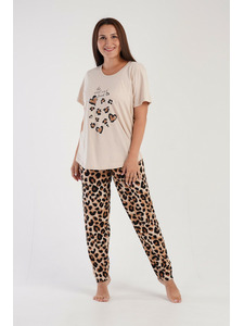 Костюм женский 305170 4962 Леопард, футболка и брюки / Vienetta