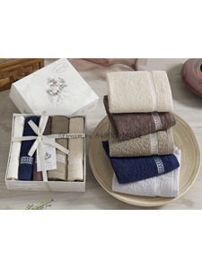 Набор полотенец Konfeti махровые в подарочной упаковке 30*30 (5 шт) / Karna Home Textile
