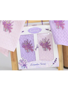 Набор полотенец Lavender вафельные в подарочной упаковке 45*65 (2 шт) / Karna Home Textile