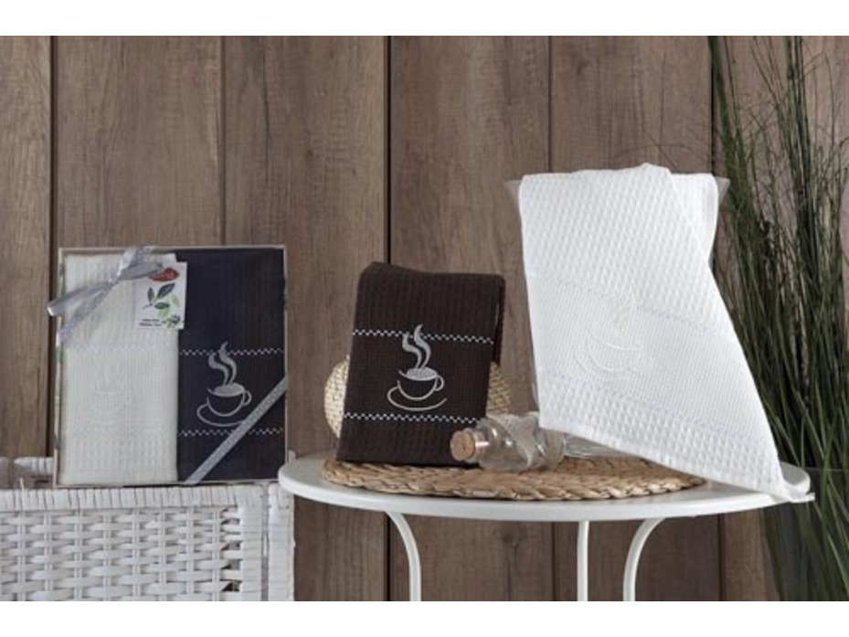 Набор полотенец Tea time вафельные в подарочной упаковке (40*60, 2 шт) / Karna Home Textile