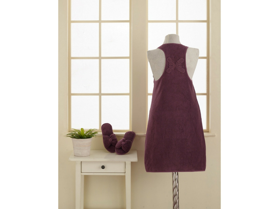 Набор для сауны женский Iris sauna (халат, тапочки) махровый / Soft Cotton