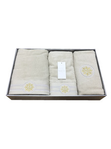 Набор полотенец Eleganze Marin махровые в подарочной упаковке (50*100, 85*150, коврик для ног 50*80) / Maison Dor