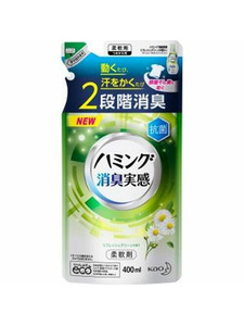 Кондиционер - ополаскиватель для белья Humming Сочная зелень, мягкая упаковка 400 мл / Kao