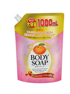 Крем-мыло для тела Wins body soap peach в мягкой упаковке 400 мл / Nihon Detergent