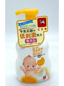 Детское мыло - пенка Qp Baby Soap 2 в 1 для мытья волос и тела с первых дней жизни (без слез) 400 мл / Cow
