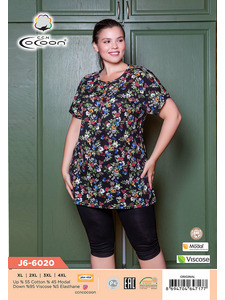 Костюм женский, футболка и капри J6-6020 / Cocoon
