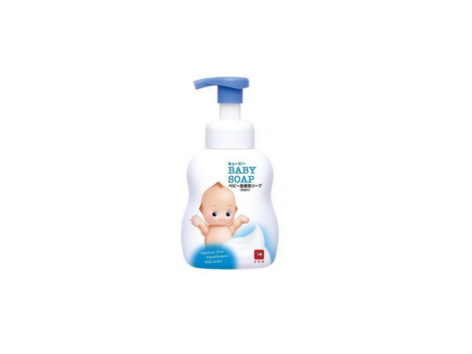 Детское мыло для чувствительной кожи с натуральными сливками и скваланом Qp Baby Soap 90 гр / Cow