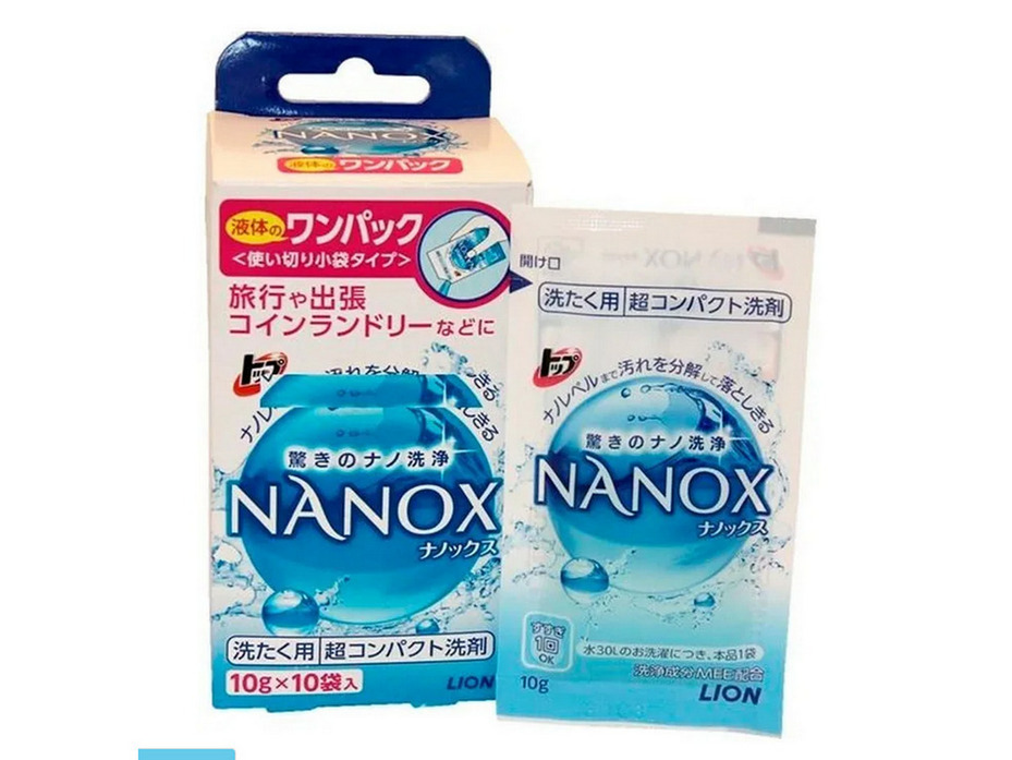 Гель для стирки Top super Nanox концентрат (10 гр, 10 шт) / Lion