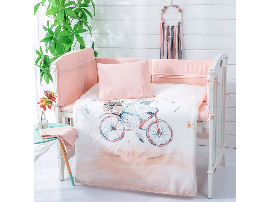 Набор в кроватку Бортики и постельное белье Bicycle ранфорс для новорожденных / Arya