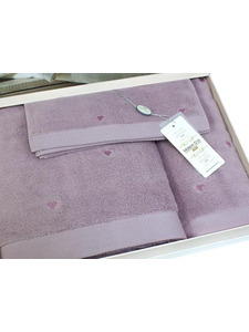 Набор полотенец Soft Hearts махровые в подарочной упаковке (30*50, 50*100, 85*150) / Maison Dor