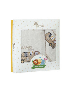 Набор детский Safari полотенце с капюшоном 75*75 см., полотенце 70*140 см / Arya
