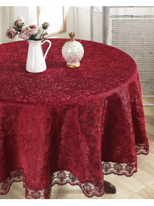 Скатерть Leda с гипюром D 180 / Karna Home Textile