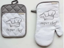 Набор кухонный подарочный Chef ( полотенце, прихватка, рукавичка) вафельный / Sofi de Marko