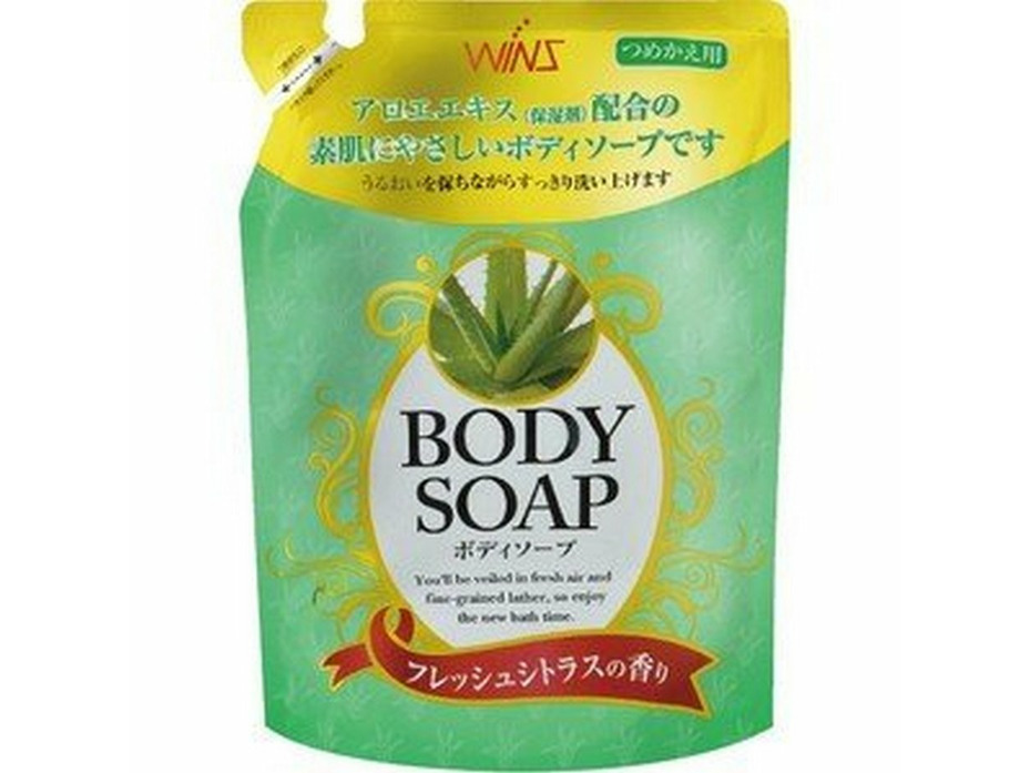 Крем-мыло для тела Wins body soap aloe в мягкой упаковке 400 мл / Nihon Detergent