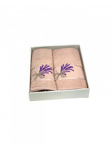 Набор полотенец HS 1606 Lavanta махровые в подарочной коробке 50*90, 70*140 / Karven