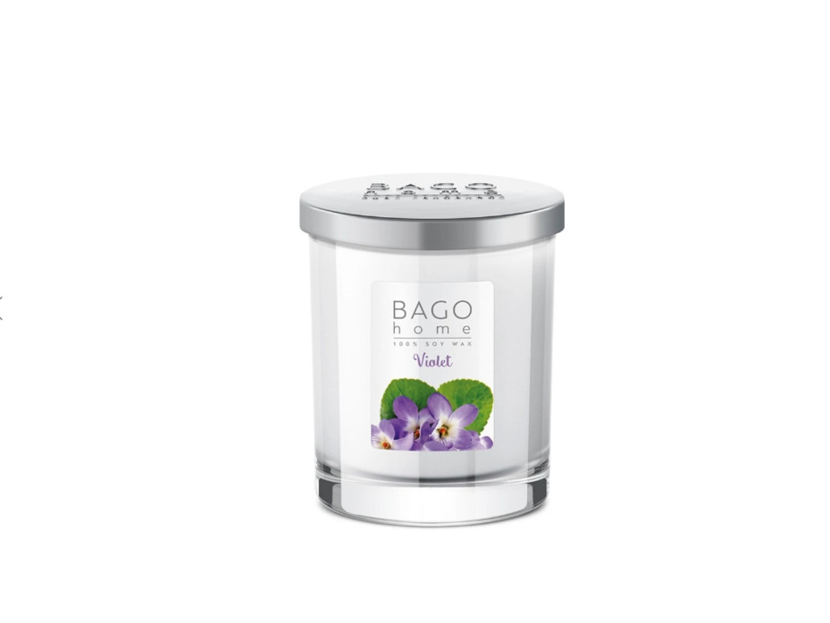 Свеча ароматическая в стекле Фиалка, 132 гр / Bago Home