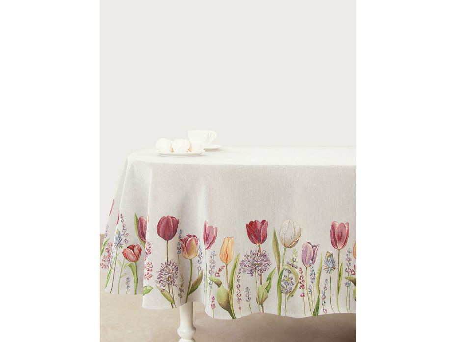 Скатерть Тюльпаны моей любимой серый фон 06643 гобелен 160*250 / Le Gobelin