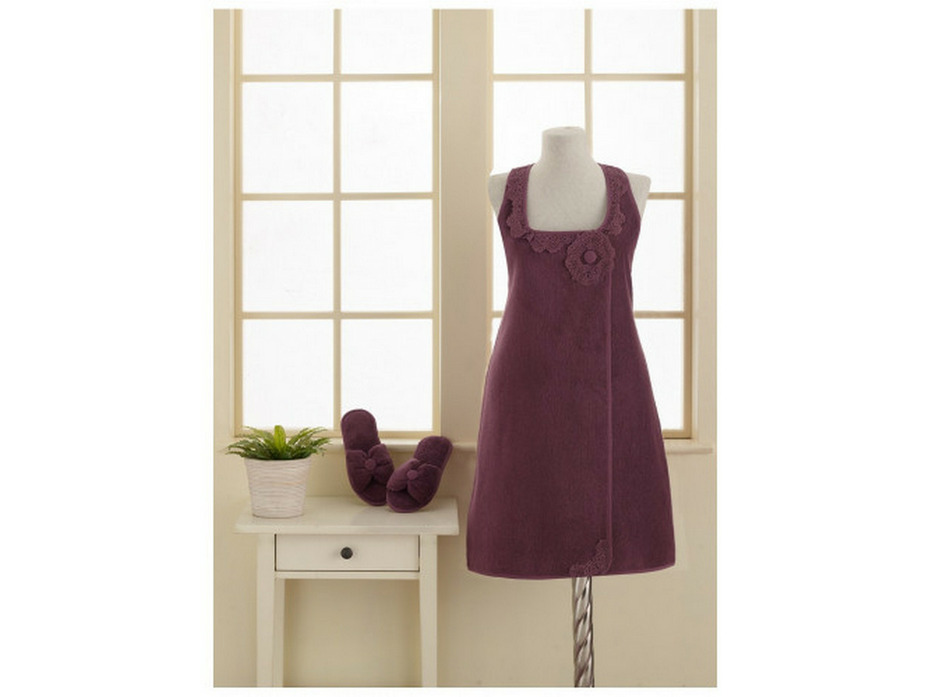 Набор для сауны женский Iris sauna (халат, тапочки) махровый / Soft Cotton