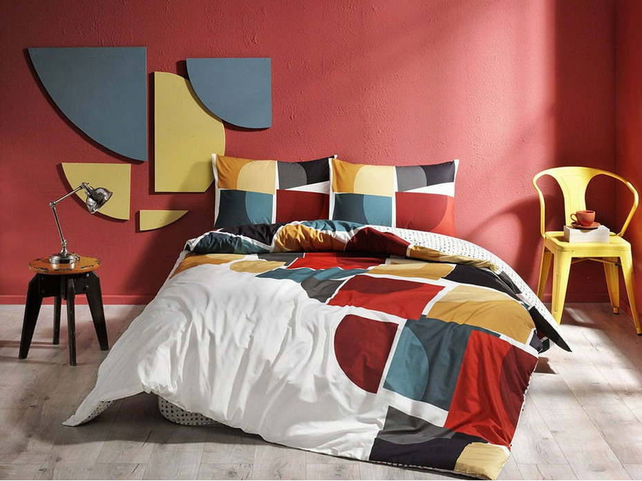 Постельное белье с простыней на резинке Leo ранфорс 1,5 сп / Tac Постельное белье с простыней на резинке Leo ранфорс 1,5 сп / Tac