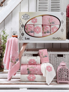 Набор полотенец Merzuka Violet махровые ( 30*50 2 шт, 50*80 2 шт, 70*130 2 шт) / Meteor