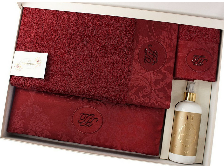 Набор полотенец и ароматизатор Bordeaux махровые 30*50, 50*100, 75*150 / Tivolyo Home Набор полотенец и ароматизатор Bordeaux махровые 30*50, 50*100, 75*150 / Tivolyo Home