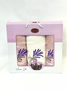 Набор полотенец HS 1607 Lavanta махровые в подарочной упаковке, 50*90 (2 шт), 70*140 / Karven Набор полотенец HS 1607 Lavanta махровые в подарочной упаковке, 50*90 (2 шт), 70*140 / Karven