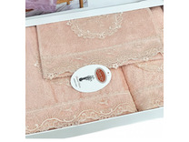 Набор полотенец HS 1705 Reina bamboo бамбуковые в подарочной упаковке 30*50, 50*90, 70*140 / Karven