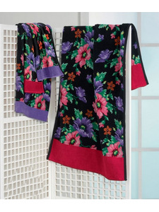 Полотенце Mohn schwarz шенилл 75*150 / Feiler