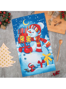 Полотенце 2670987 Снеговик вафельное 35*60 / Доляна