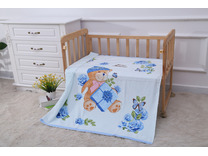 Плед ZH115 Мишка с подарками велюрово-махровый 110*115 / 7-я