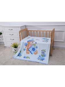 Плед ZH115 Мишка с подарками велюрово-махровый 110*115 / 7-я