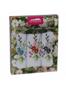 Набор носовых платков PV 61 в подарочной упаковке хлопковые (28*28, 3 шт) / Etteggy