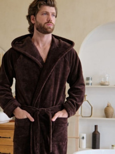 Халат мужской Madrid бамбуковый с капюшоном / Vien