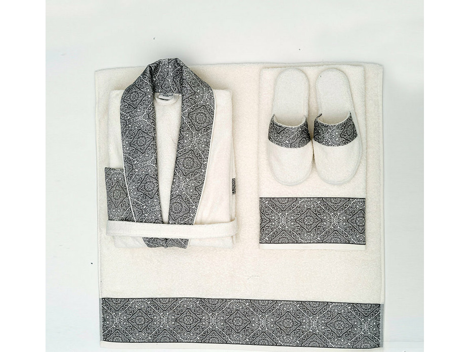 Набор мужской Coco Chanel, халат, полотенце и тапочки (50*90, 75*150) махровый / Tivolyo Home