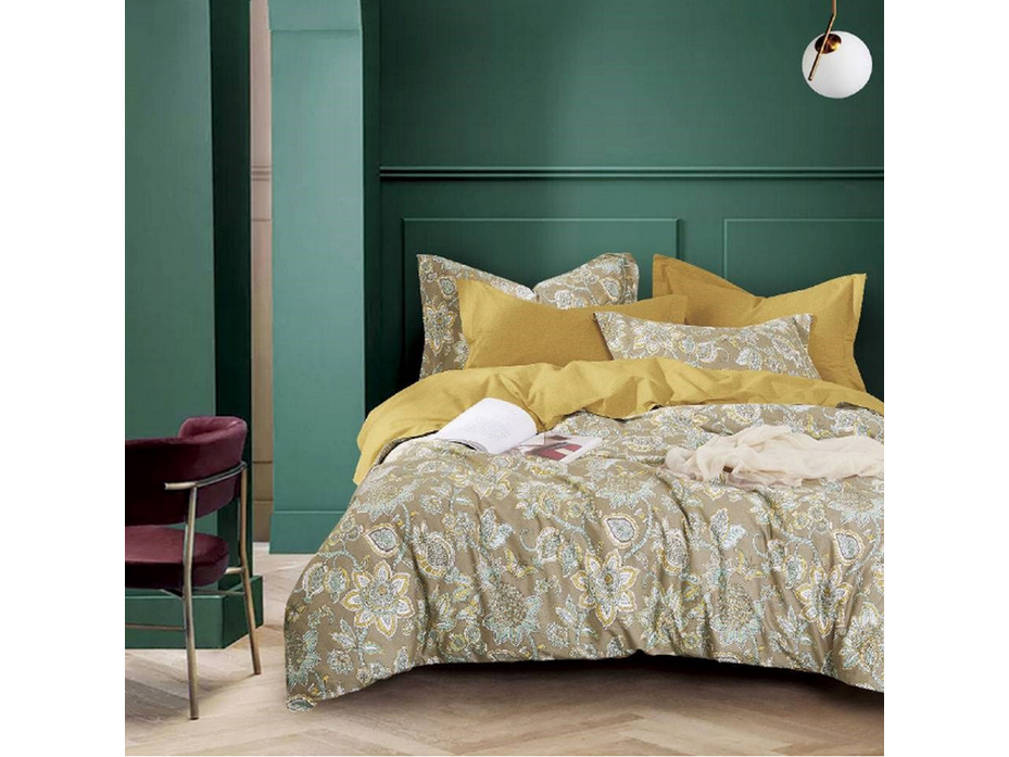 Постельное белье с простыней на резинке 1560-6/160 сатин Евро / Asabella