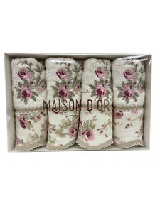 Набор полотенец Lady roses махровые 30*50 (4 шт) / Maison Dor