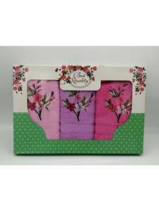 Набор полотенец Цветы махровые (30*50, 3 шт) / Activ