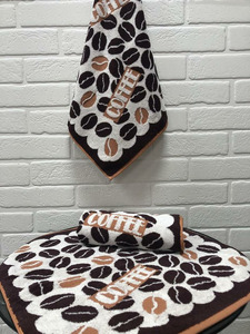 Полотенце КТ1098 Зернистый кофе махровое 45*45 / Элит текстиль