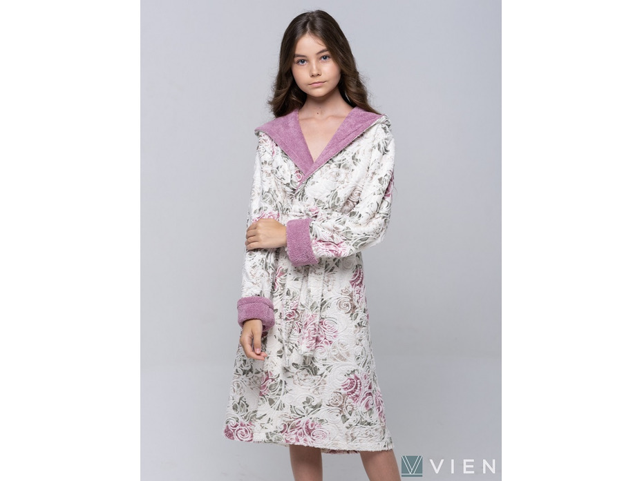 Халат подростковый Little madonna бамбуковый с капюшоном / Vien