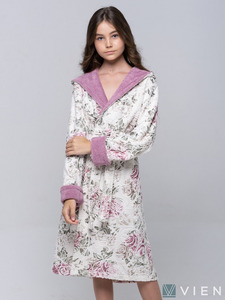 Халат подростковый Little madonna бамбуковый с капюшоном / Vien Халат подростковый Little madonna бамбуковый с капюшоном / Vien