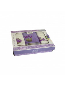 Набор полотенец HM 741 Лаванда вафельно-махровые (50*70, 3 шт) / Karven