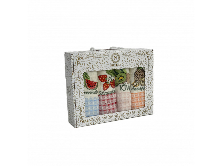 Набор полотенец HM 763 V10 Фрукты вафельные (50*70, 4 шт) / Karven