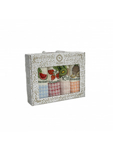 Набор полотенец HM 763 V10 Фрукты вафельные (50*70, 4 шт) / Karven