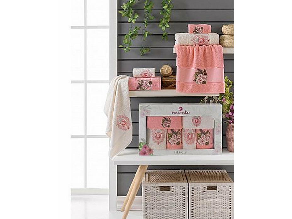 Набор полотенец Merzuka Hibiscus махровые (30*50 2 шт, 50*80 2 шт, 70*130 2 шт) / Meteor