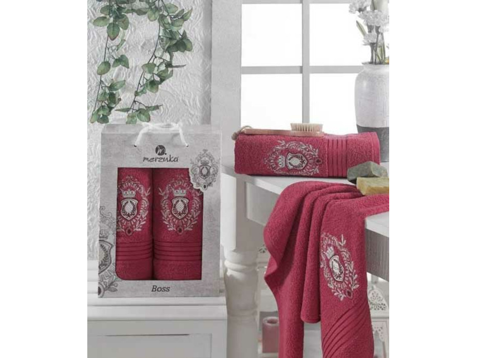 Набор полотенец Boss махровые в подарочной упаковке (50*90, 70*130) / Meteor