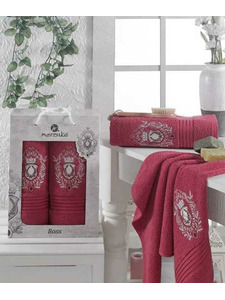 Набор полотенец Boss махровые в подарочной упаковке (50*90, 70*130) / Meteor