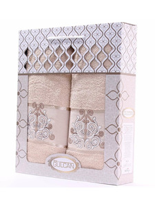 Набор полотенец Gulcan Вензель махровые в подарочной упаковке (50*90, 70*140) / Activ