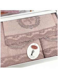 Набор полотенец HS 1705 Reina bamboo бамбуковые в подарочной упаковке 30*50, 50*90, 70*140 / Karven