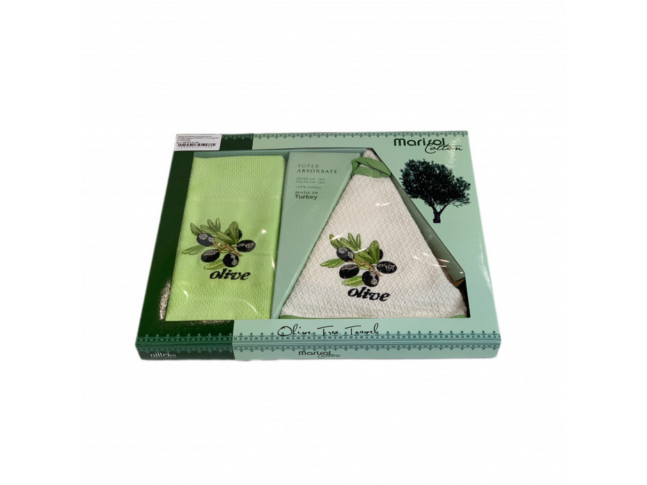 Набор полотенец HM 474 Олива вафельные (50*50, 50*70) / Karven