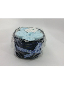 Набор салфеток в корзинке синей 1201310 махровые 25*25 (5 шт) / 7я